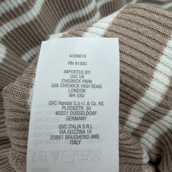 Susan Graver Weekend Striped Brushed Rib Knit Tunic Size 2X Khaki Brown Top - Picture 6 of 9